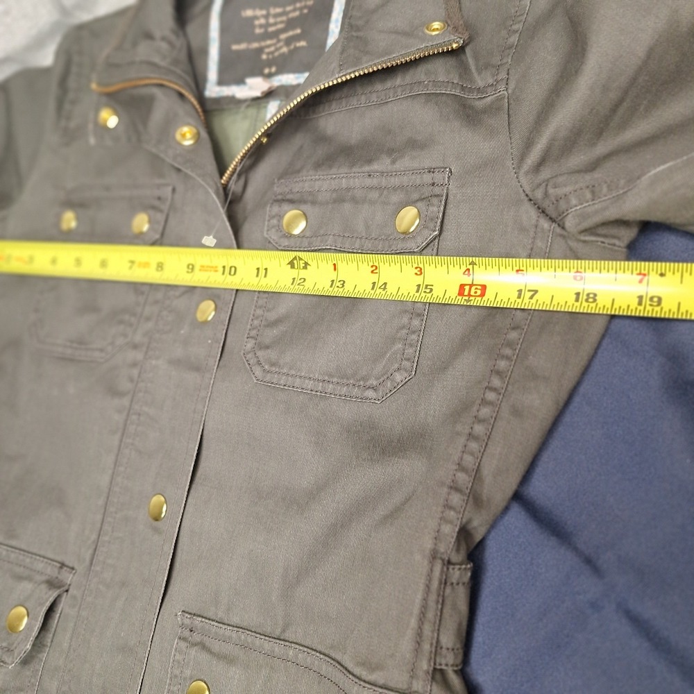 J.Crew Women XS Relaxed Boyfriend Field Jacket Green Army Waist Cinch Style NWOT - Picture 9 of 11